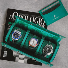 Trio Watch Roll in Green - 3 Watches