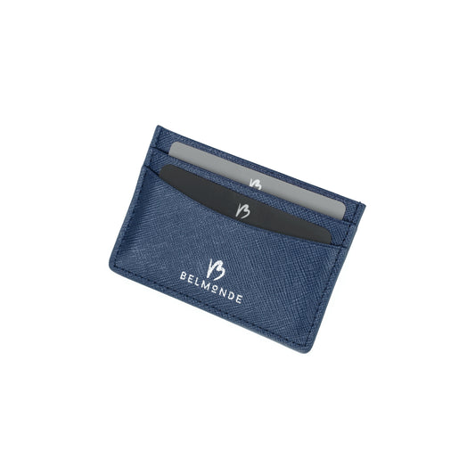 Card Holder Blue in Saffiano Leather