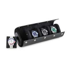 Quattro Watch Roll in Black - 4 Watches