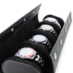 Quattro Watch Roll in Black - 4 Watches