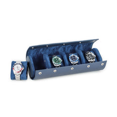 Quattro Watch roll in Blue - 4 Watches