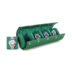 Quattro Watch Roll in Green - 4 Watches
