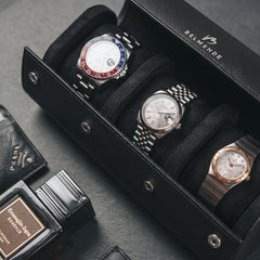 Trio Watch Roll in Black - 3 Watches