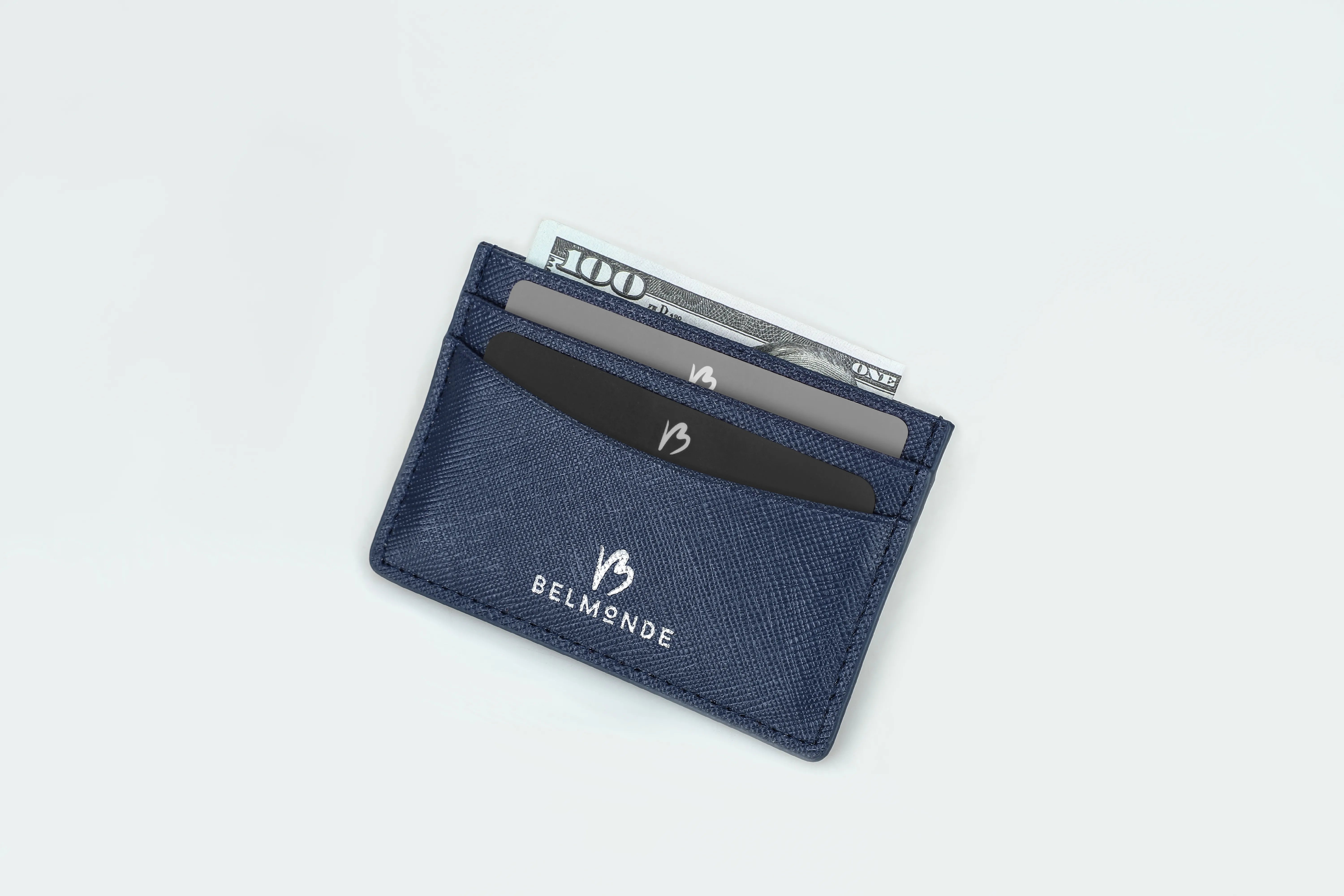 Card Holder in Saffiano Leather Blue
