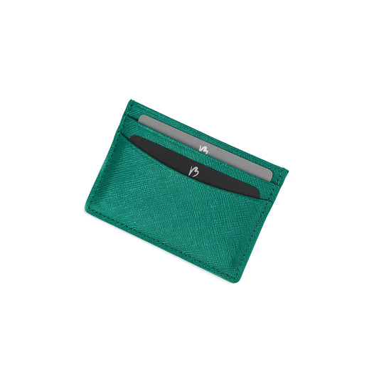 Card Holder Green in Saffiano Leather